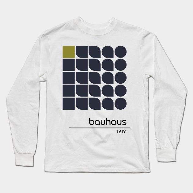 Bauhaus Retro Vintage Geometric Pattern Poster Design Long Sleeve T-Shirt by So Young So Good